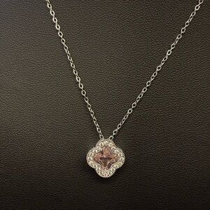 NWOT Elegant Silver and Pink Pendant Necklace